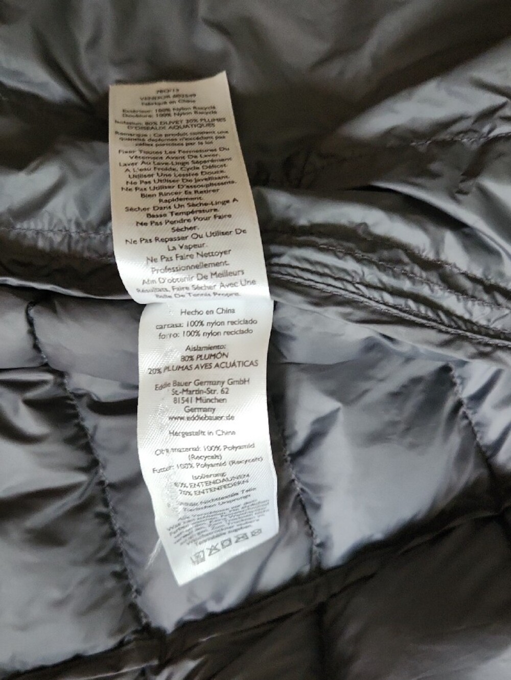 Eddie Bauer, Mens Black Hooded Down Puffer Jacket, Sz Medium - Picture 12 of 14